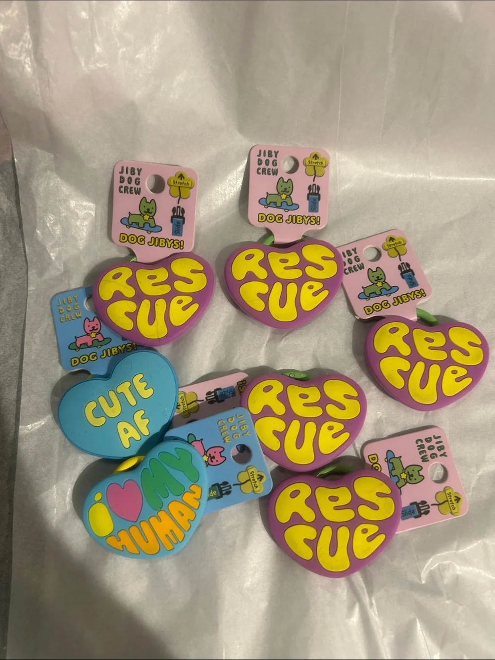 Rescue Heart Jibby Dog Crew Jibys Charms - lot of 7 nwts